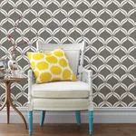 A-Street Prints Petals Grey Ogee Wallpaper - SKU 2697-22647