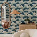 A-Street Prints Peter Blue Rabbit Fields Wallpaper - SKU 4135-27300
