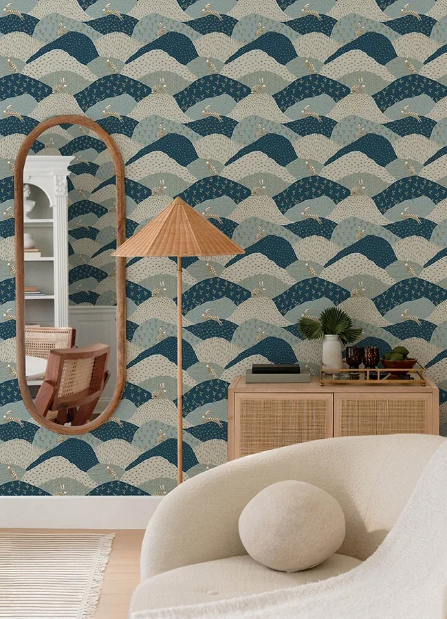 A-Street Prints Peter Blue Rabbit Fields Wallpaper - SKU 4135-27300