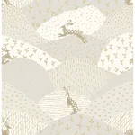 A-Street Prints Peter Light Grey Rabbit Fields Wallpaper - SKU 4135-27298