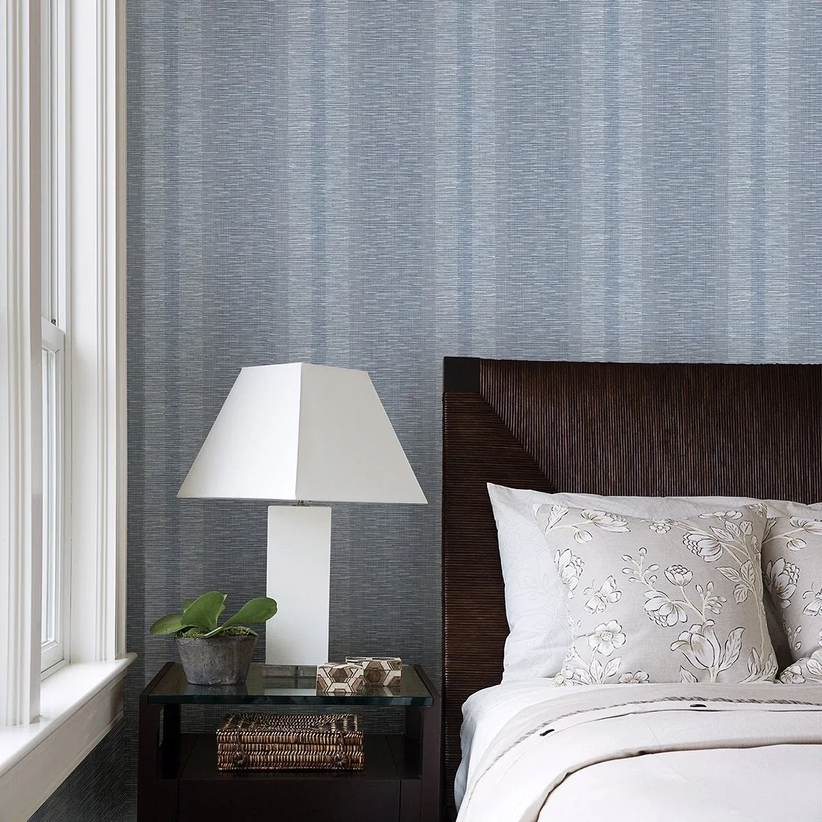 A-Street Prints Pezula Blue Texture Stripe Wallpaper - SKU 2949-60102