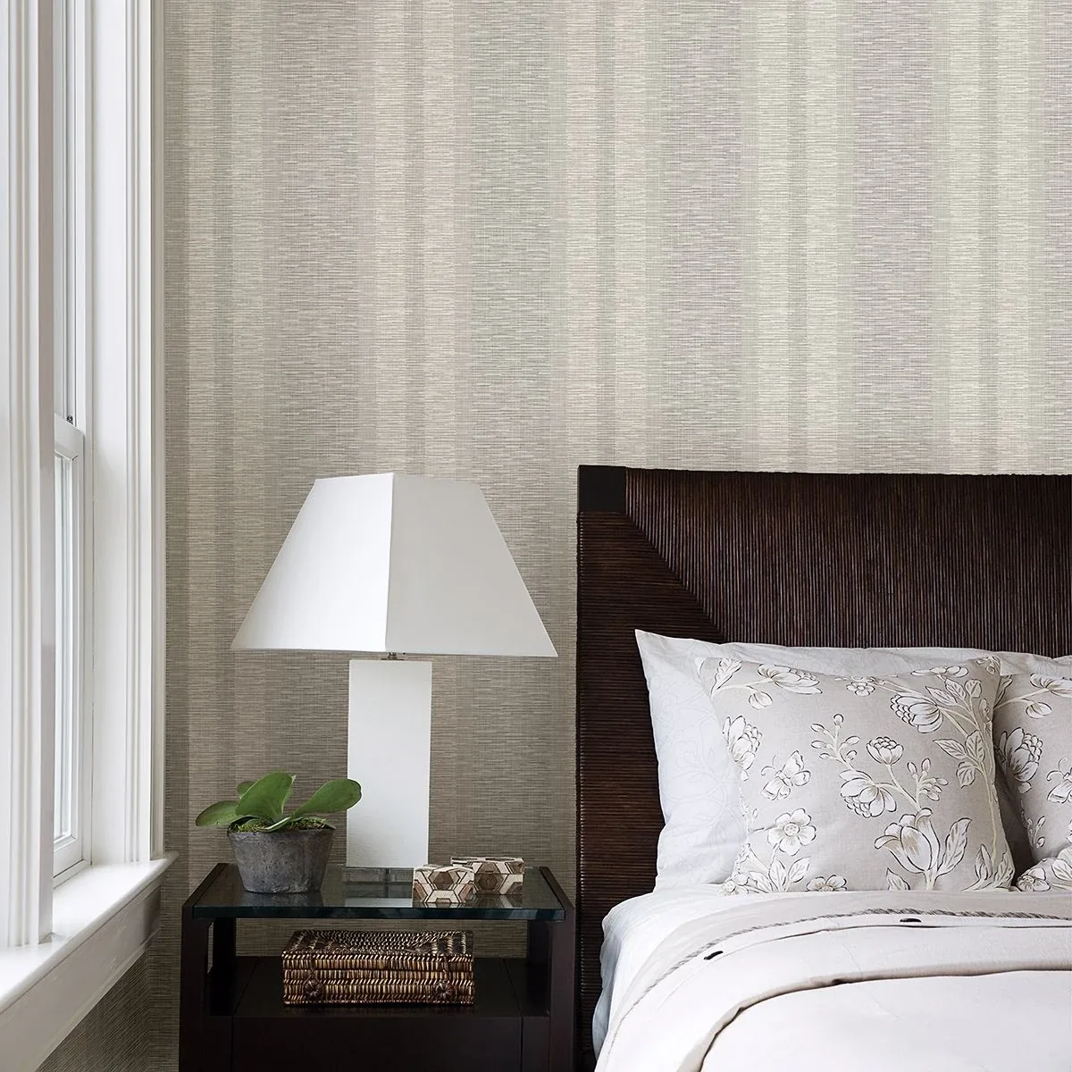 A-Street Prints Pezula Bone Texture Stripe Wallpaper - SKU 2949-60106