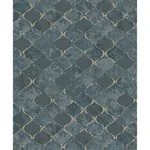 A-Street Prints Pilak Blue Ogee Tile Wallpaper - SKU 4105-86607