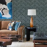 A-Street Prints Pilak Blue Ogee Tile Wallpaper - SKU 4105-86607