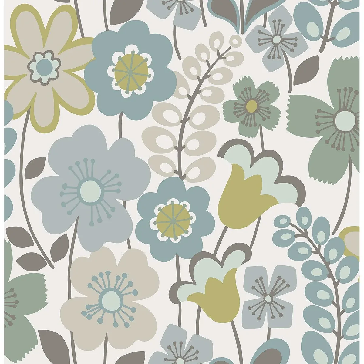 A-Street Prints Piper Green Floral Wallpaper - SKU 2903-25827