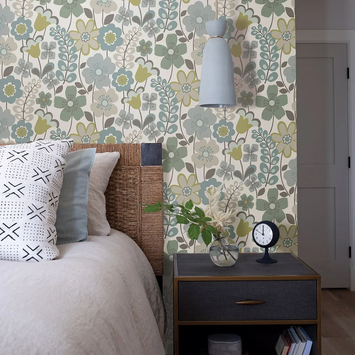 A-Street Prints Piper Green Floral Wallpaper - SKU 2903-25827