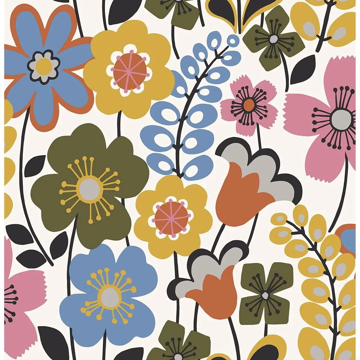 2903-25825 | Piper Multicolor Floral Wallpaper