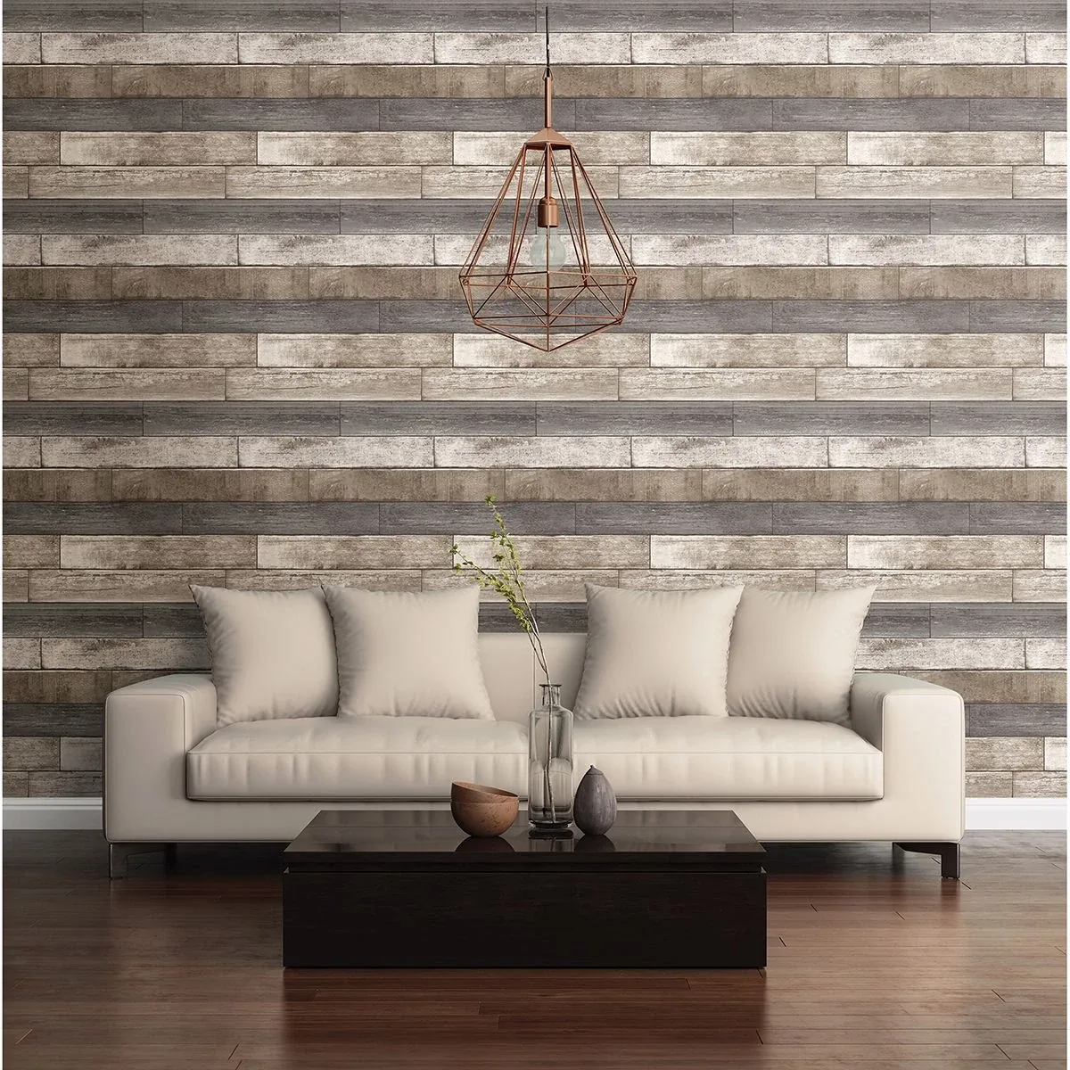 A-Street Prints Porter Brown Weathered Plank Wallpaper - SKU 2922-22345