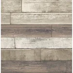A-Street Prints Porter Coffee Weathered Plank Wallpaper - SKU 2922-22347