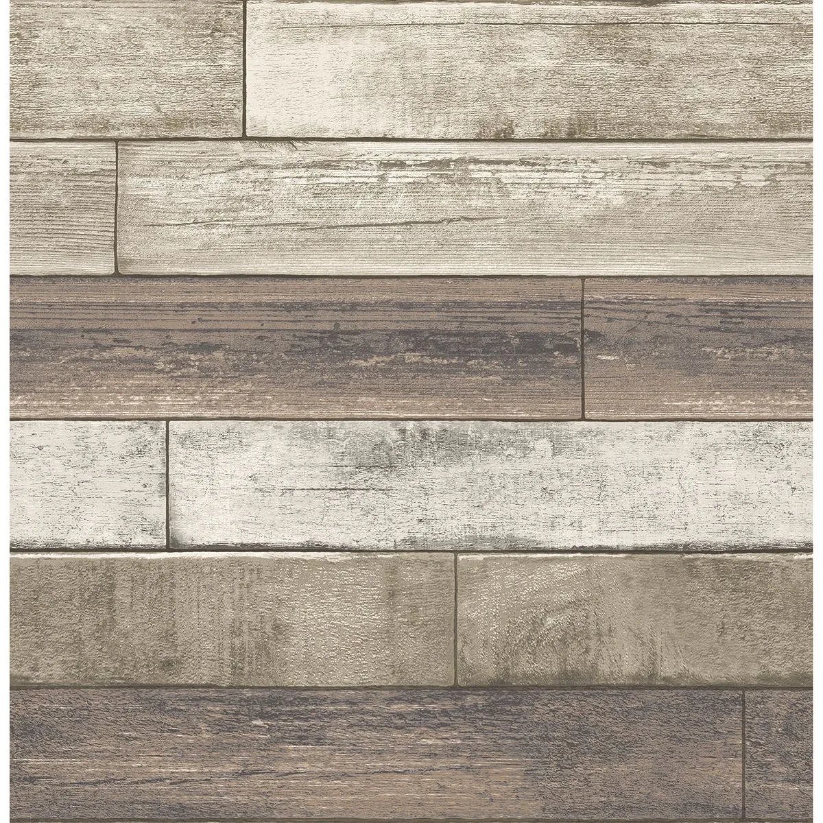 A-Street Prints Porter Coffee Weathered Plank Wallpaper - SKU 2922-22347