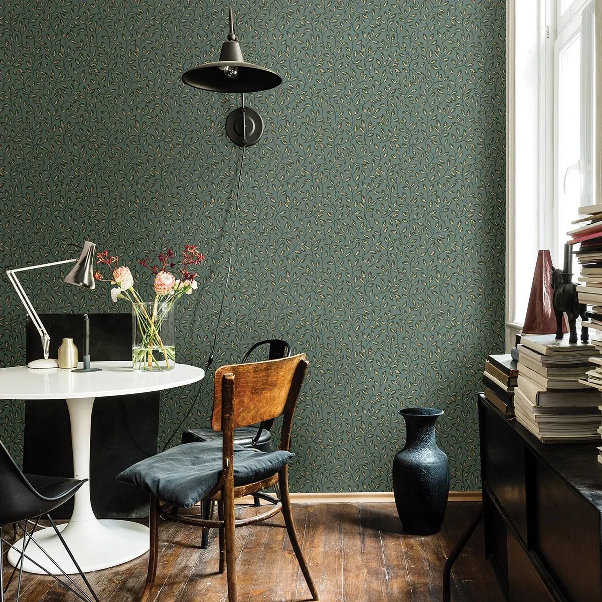 A-Street Prints Posey Green Vines Wallpaper - SKU 2948-33020
