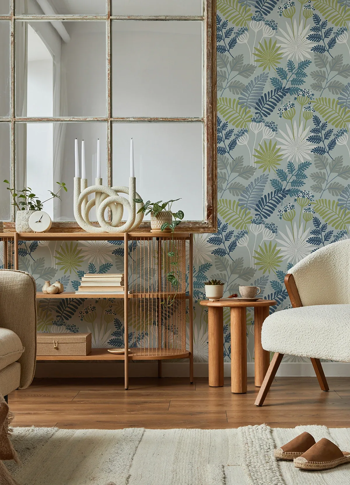 A-Street Prints Praslin Sky Blue Botanical Wallpaper - SKU 4014-26450