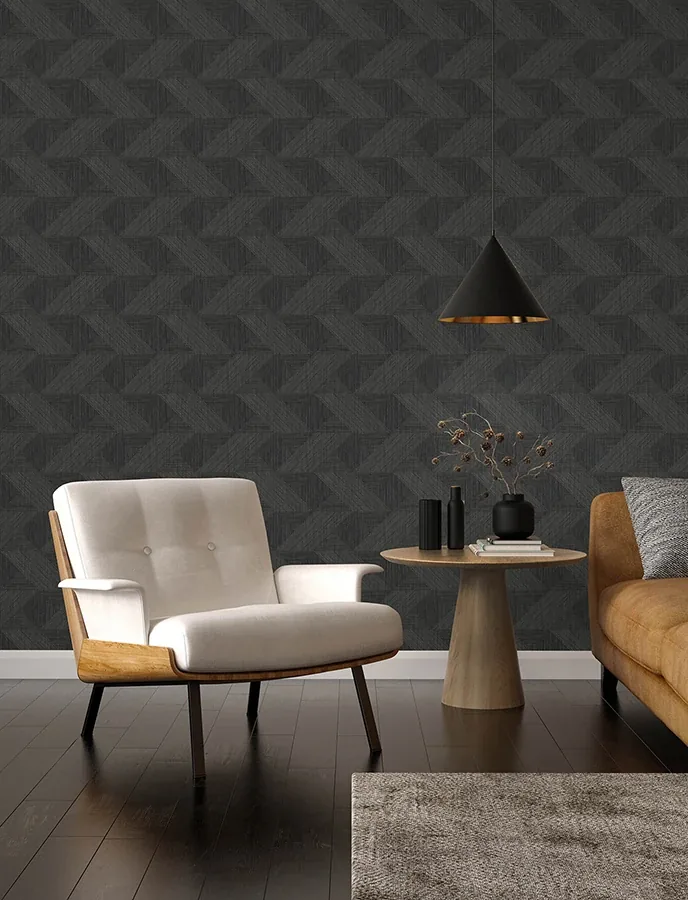 A-Street Prints Presley Black Tessellation Wallpaper - SKU 4141-27133