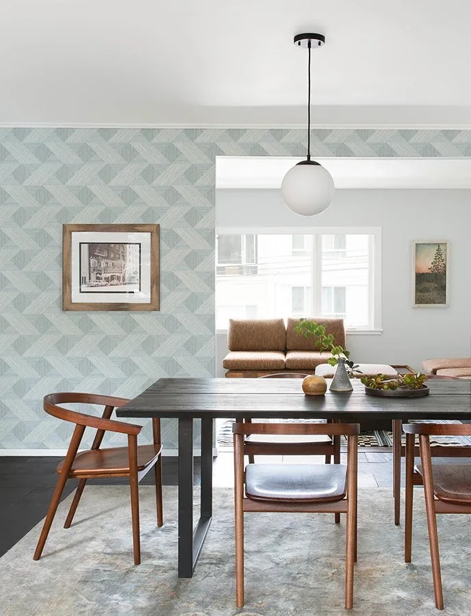 A-Street Prints Presley Light Blue Tessellation Wallpaper - SKU 4141-27137
