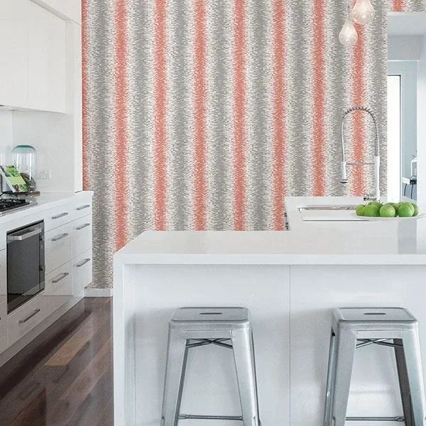 A-Street Prints Quake Coral Abstract Stripe Wallpaper - SKU 2782-24518