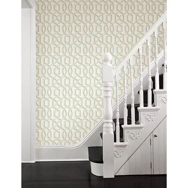 A-Street Prints Quantum Green Trellis Wallpaper - SKU 2625-21813