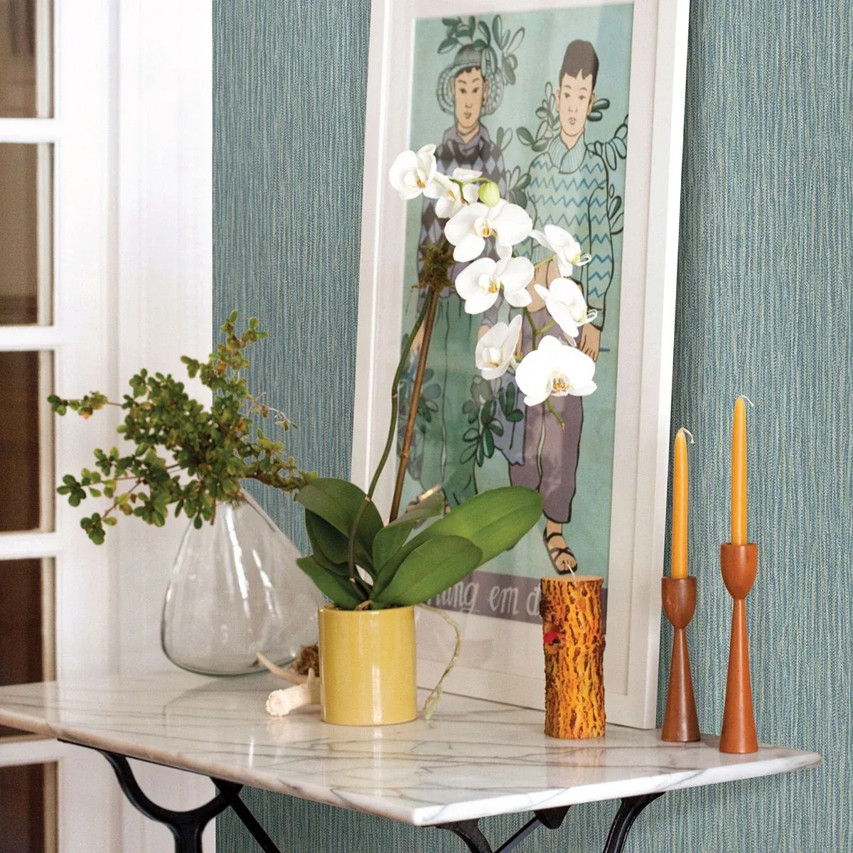 A-Street Prints Raffia Aqua Faux Grasscloth Wallpaper | Wallpaper Twins A-Street Prints Raffia Aqua Faux Grasscloth Wallpaper - SKU 2861-25420