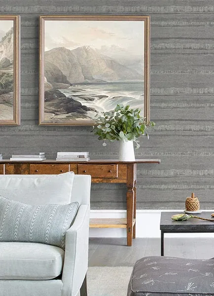 A-Street Prints Rakasa Pewter Stripe Wallpaper - SKU 2976-86418