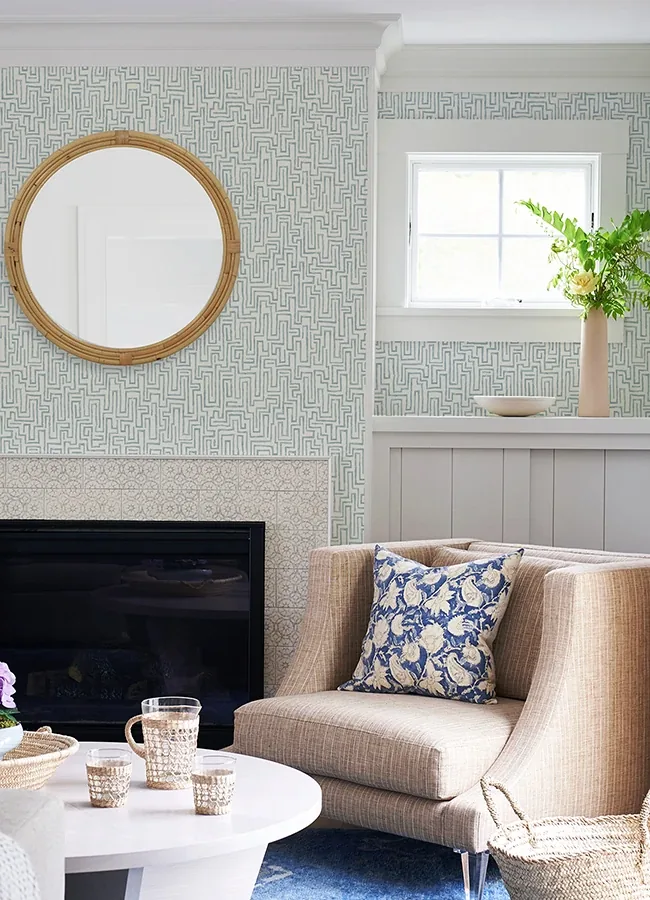 A-Street Prints Ramble Blue Geometric Wallpaper - SKU 4121-25701