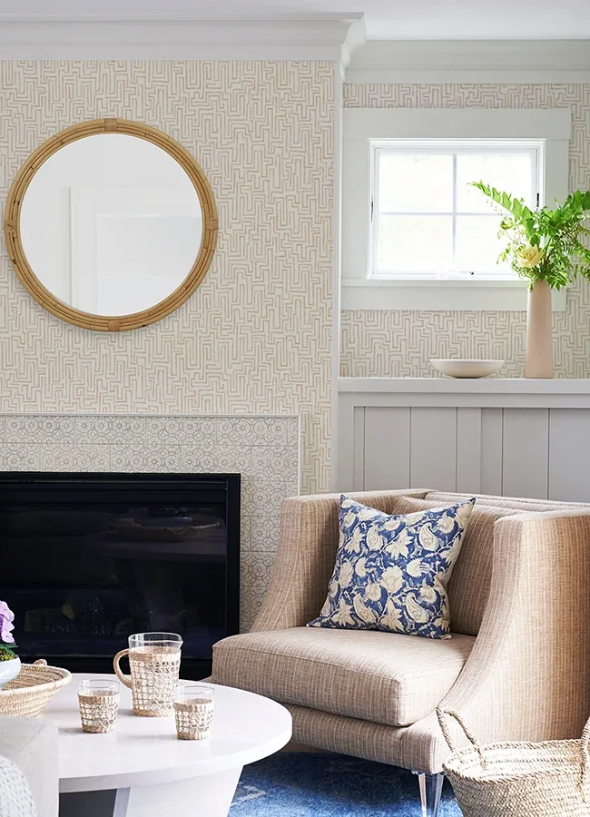 A-Street Prints Ramble Blush Geometric Wallpaper - SKU 4121-26954