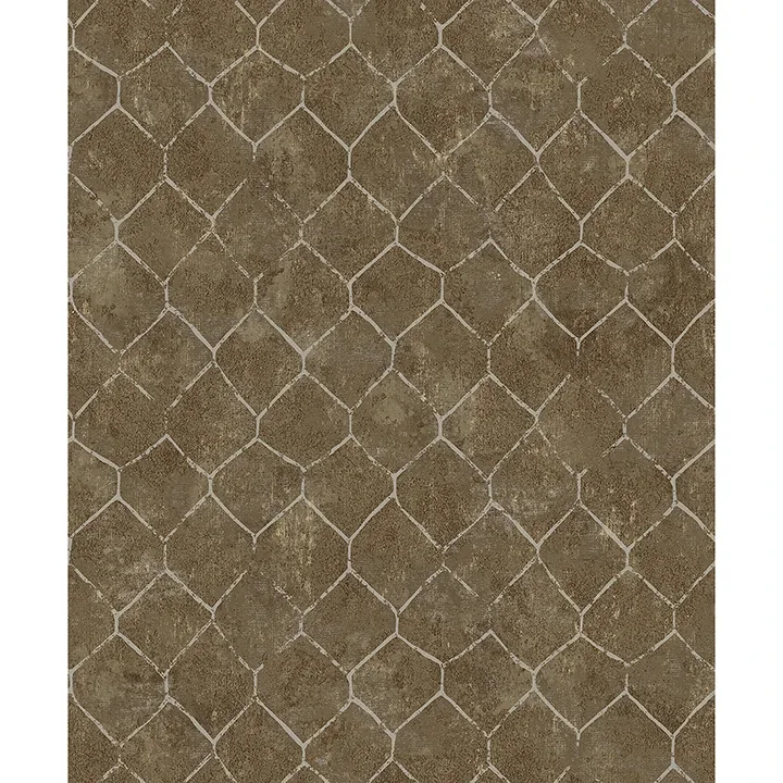 A-Street Prints Rauta Brass Hexagon Tile Wallpaper - SKU 4105-86655