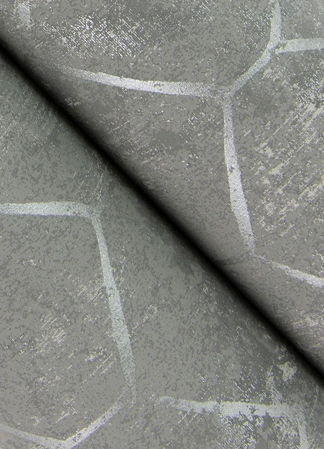 A-Street Prints Rauta Pewter Hexagon Tile Wallpaper - SKU 4105-86654
