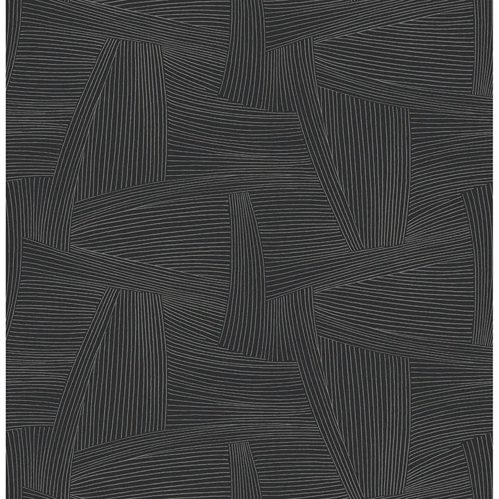 A-Street Prints Reid Black Woven Geometric Wallpaper - SKU 4155-27330
