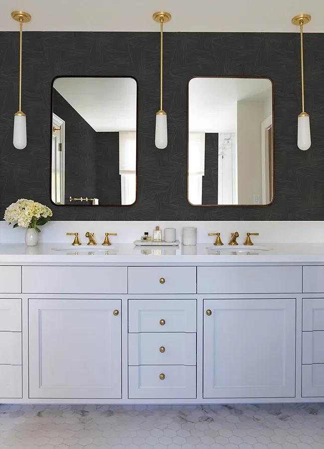 A-Street Prints Reid Black Woven Geometric Wallpaper - SKU 4155-27330