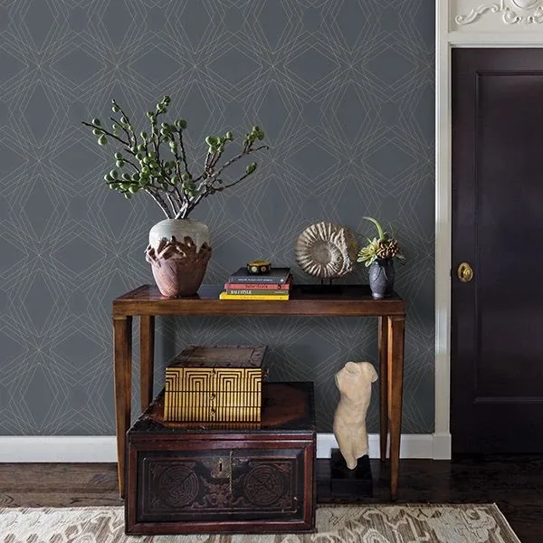 A-Street Prints Relativity Charcoal Geometric Wallpaper - SKU 2908-87107