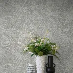 A-Street Prints Retreat Charcoal Quilted Geometric Wallpaper - SKU 4122-27031