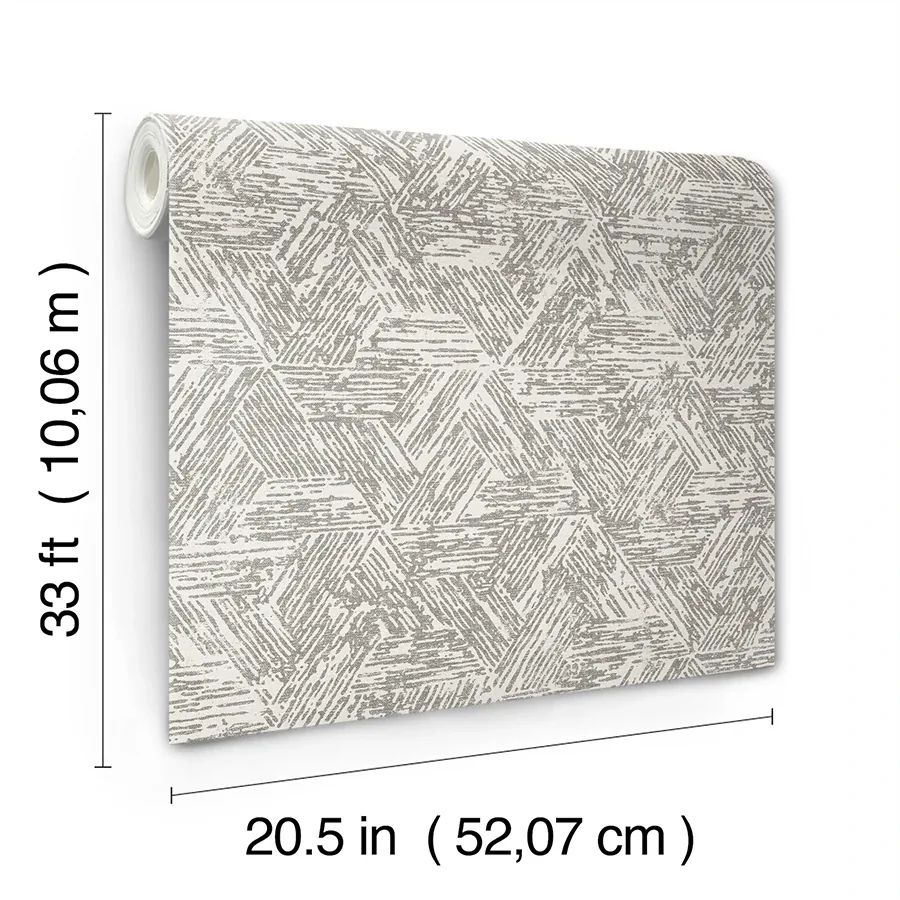 A-Street Prints Retreat Charcoal Quilted Geometric Wallpaper - SKU 4122-27031