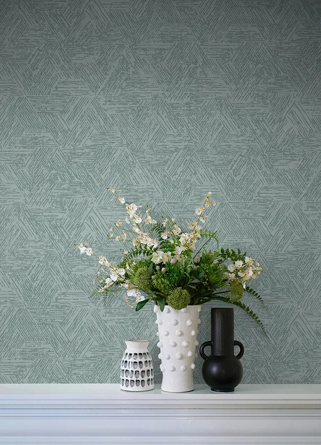 A-Street Prints Retreat Denim Quilted Geometric Wallpaper - SKU 4122-27036