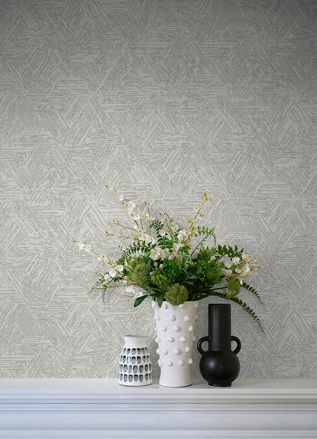 A-Street Prints Retreat Grey Quilted Geometric Wallpaper - SKU 4122-27034