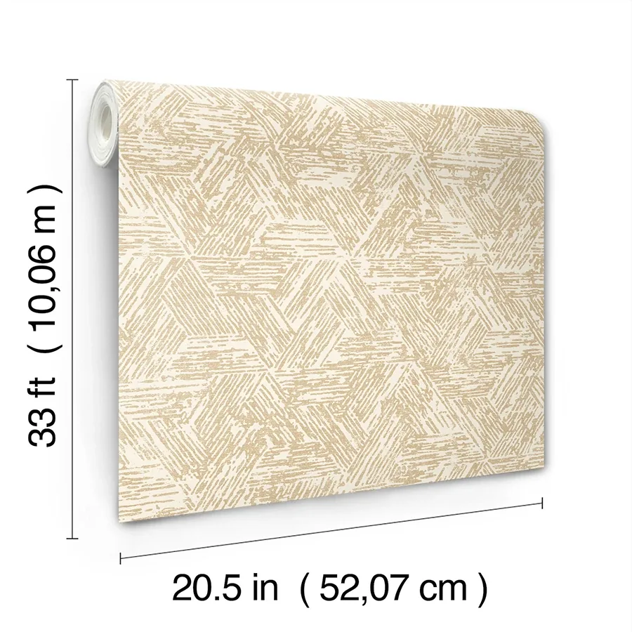 A-Street Prints Retreat Light Brown Quilted Geometric Wallpaper - SKU 4122-27033