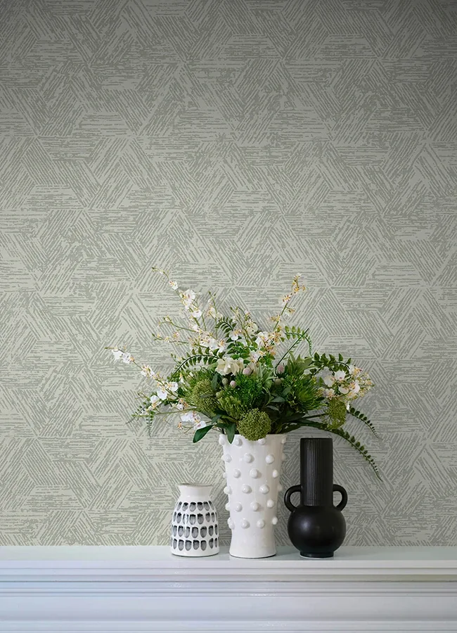 A-Street Prints Retreat Sea Green Quilted Geometric Wallpaper - SKU 4122-27035