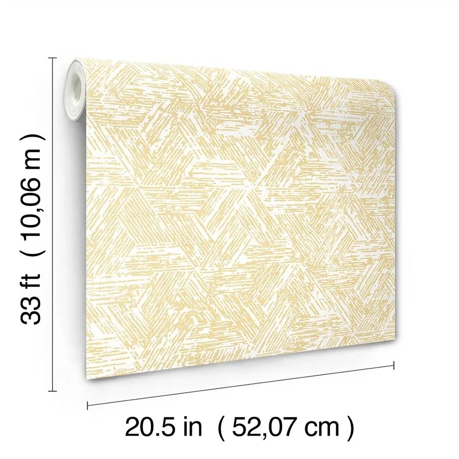 A-Street Prints Retreat Yellow Quilted Geometric Wallpaper - SKU 4122-27032