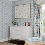 A-Street Prints Rhys Blue IKAT Stripe Wallpaper - SKU AST4349