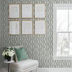 A-Street Prints Rhys Green IKAT Stripe Wallpaper | Wallpaper Twins A-Street Prints Rhys Green IKAT Stripe Wallpaper - SKU AST4347