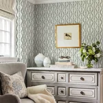 A-Street Prints Rhys Green IKAT Stripe Wallpaper | Wallpaper Twins A-Street Prints Rhys Green IKAT Stripe Wallpaper - SKU AST4347