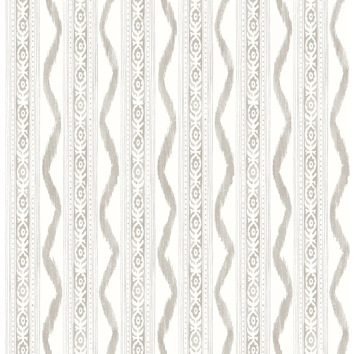 A-Street Prints Rhys Stone IKAT Stripe Wallpaper - SKU AST4348