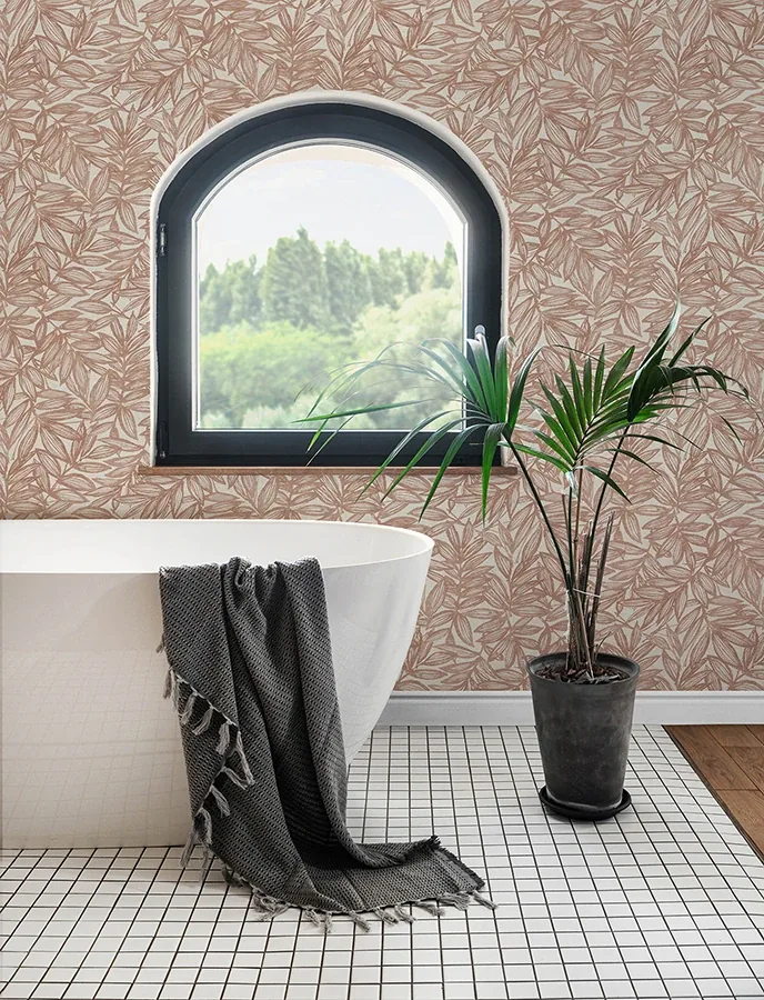 A-Street Prints Rhythmic Coral Leaf Wallpaper - SKU 4146-27232
