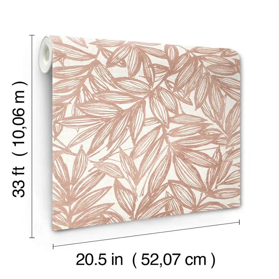 A-Street Prints Rhythmic Coral Leaf Wallpaper | Wallpaper Twins A-Street Prints Rhythmic Coral Leaf Wallpaper - SKU 4146-27232