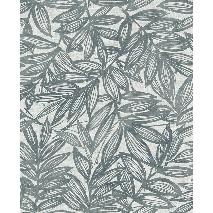 A-Street Prints Rhythmic Denim Leaf Wallpaper - SKU 4146-27230