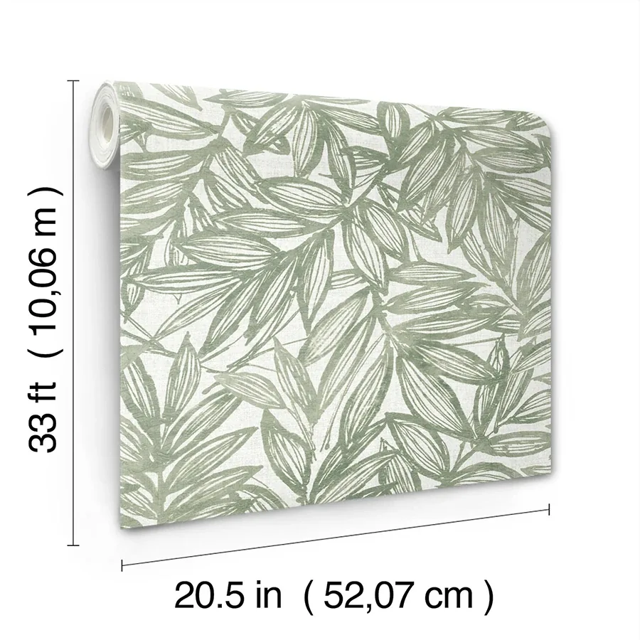 A-Street Prints Rhythmic Sage Leaf Wallpaper | Wallpaper Twins A-Street Prints Rhythmic Sage Leaf Wallpaper - SKU 4146-27231