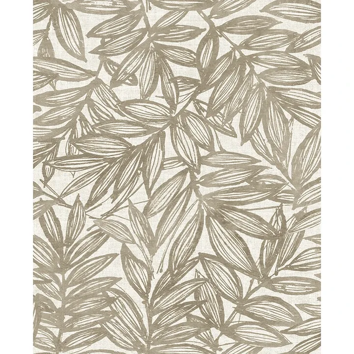 A-Street Prints Rhythmic Taupe Leaf Wallpaper - SKU 4146-27233