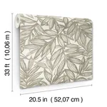 A-Street Prints Rhythmic Taupe Leaf Wallpaper - SKU 4146-27233