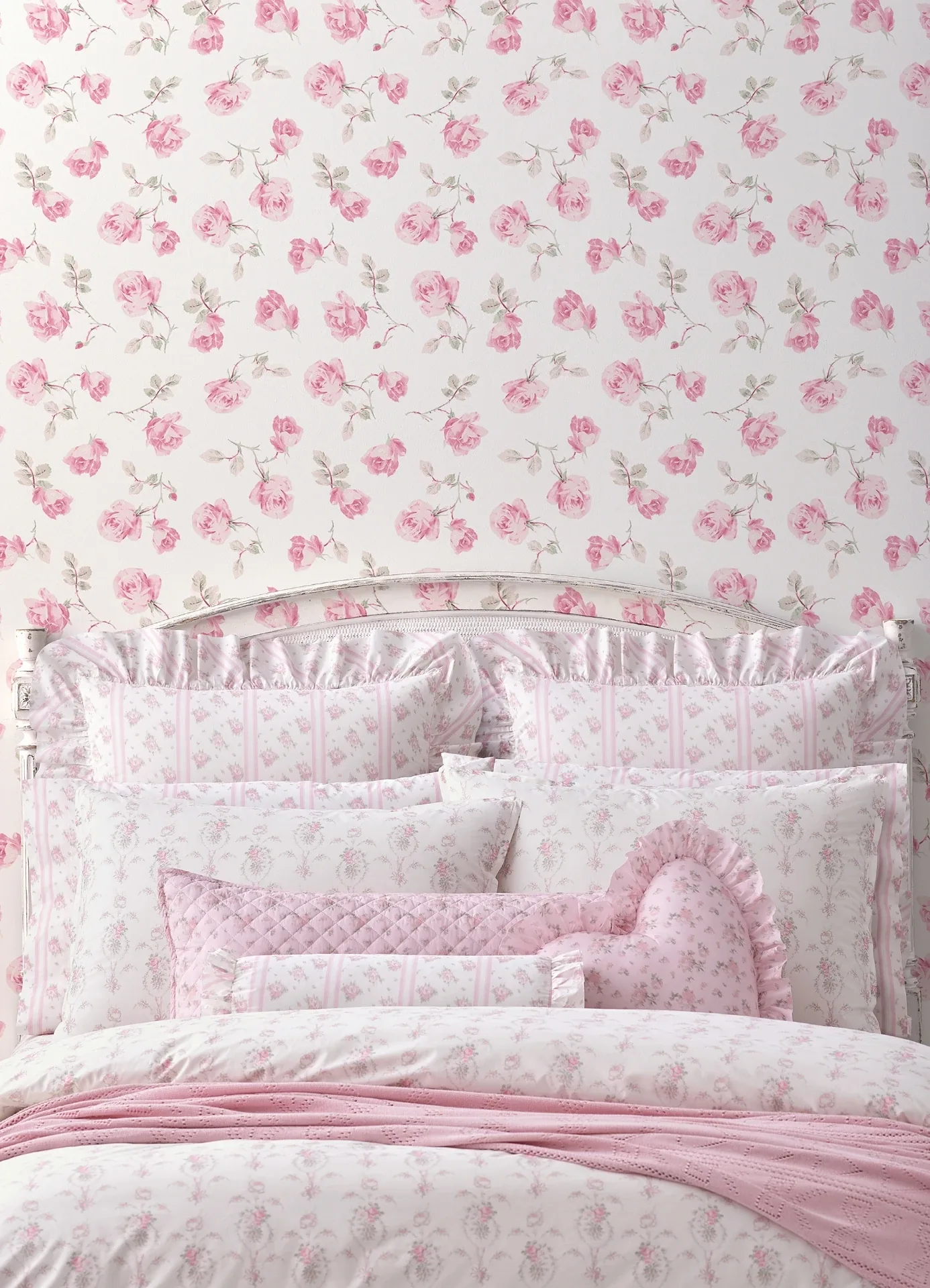 A-Street Prints Ribbon Rosa Chateau Rose Loose Roses Wallpaper - SKU AST6084