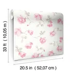 A-Street Prints Ribbon Rosa Chateau Rose Loose Roses Wallpaper - SKU AST6084