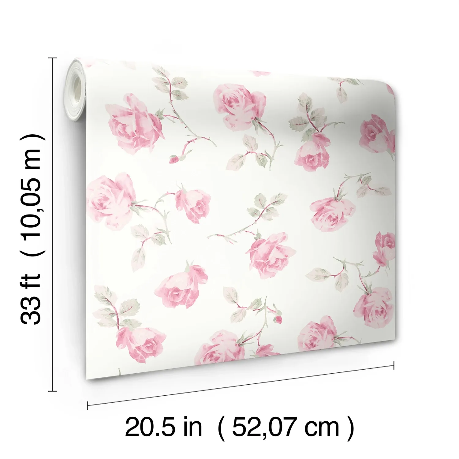 A-Street Prints Ribbon Rosa Chateau Rose Loose Roses Wallpaper - SKU AST6084