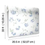 A-Street Prints Ribbon Rosa French Blue Loose Roses Wallpaper | Wallpaper Twins A-Street Prints Ribbon Rosa French Blue Loose Roses Wallpaper - SKU AST6085